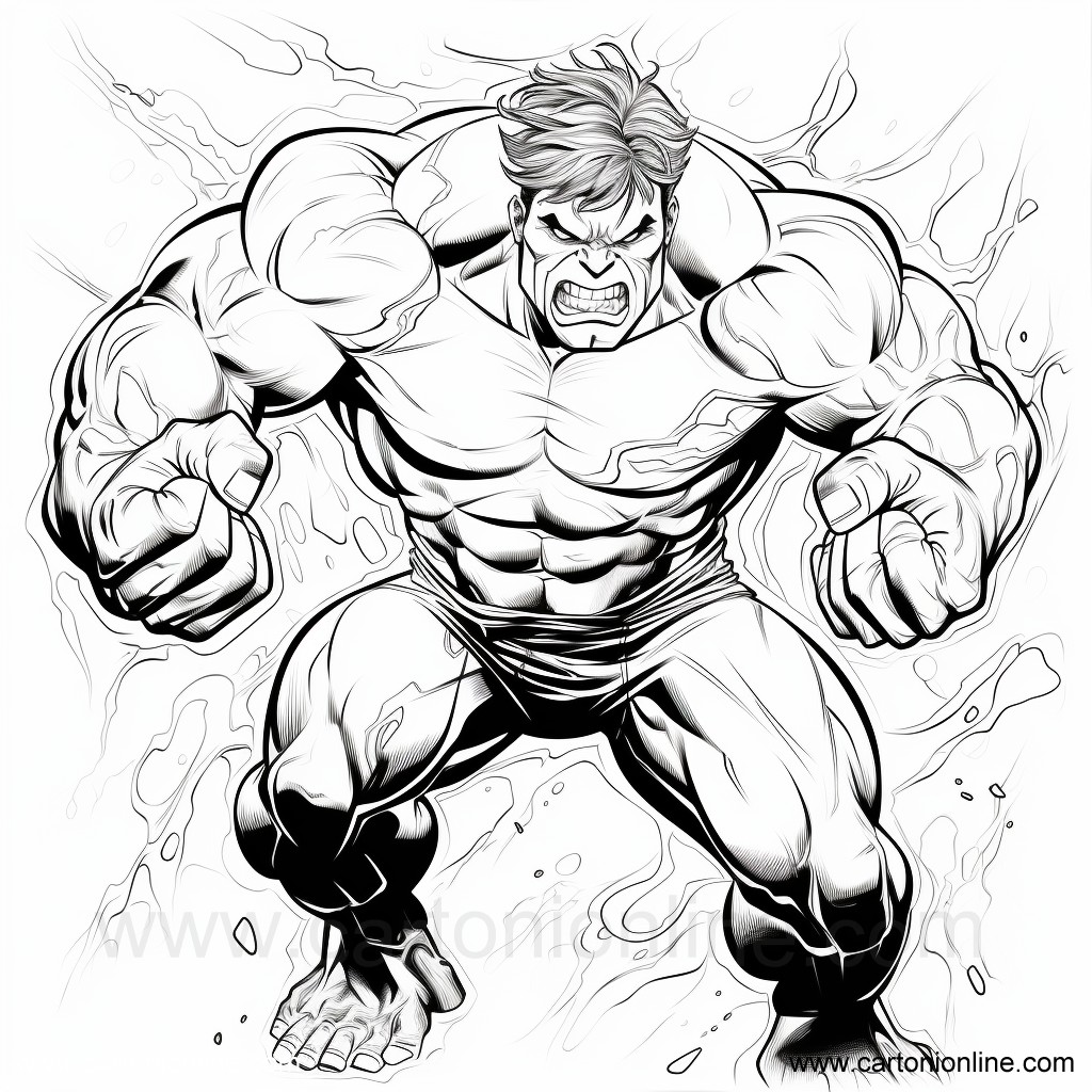 Desenho 32 de Hulk para imprimir e colorir