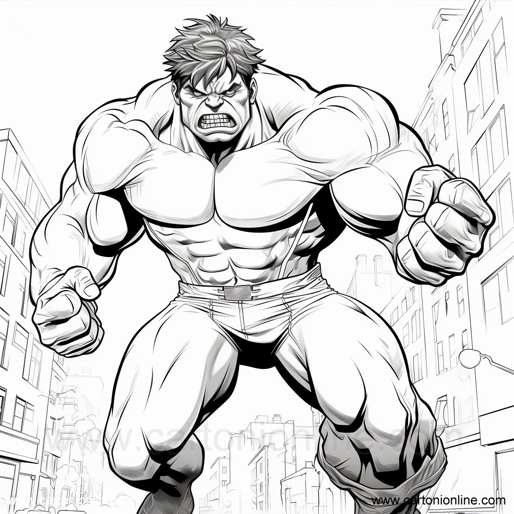 Desenho 33 de Hulk para imprimir e colorir