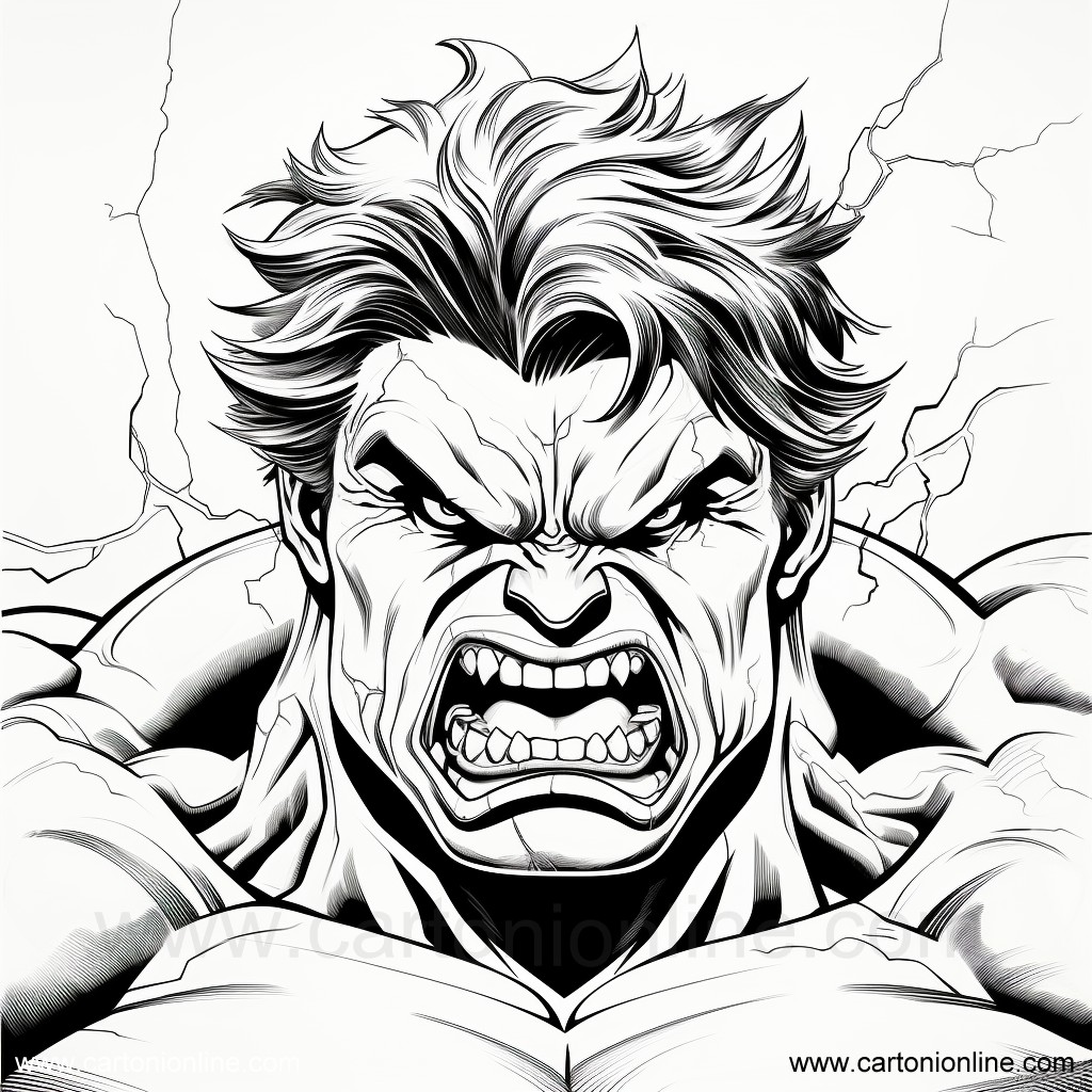 Dibujo 34 de Hulk para imprimir y colorear