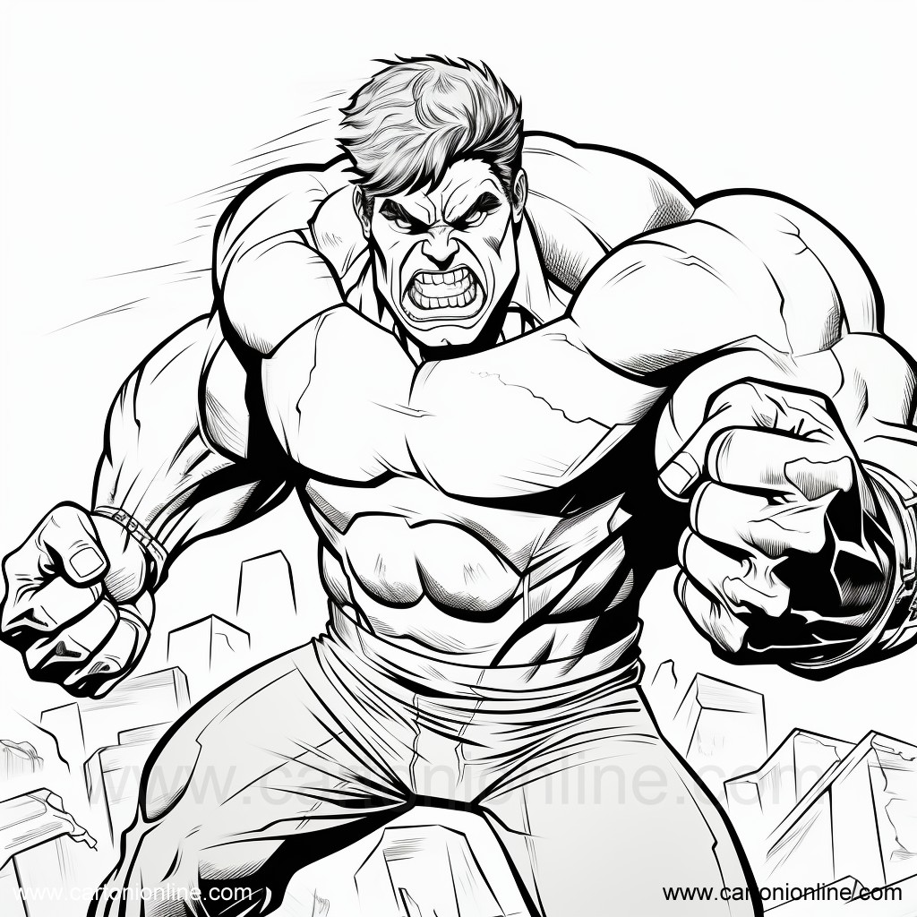 Dibujo 37 de Hulk para imprimir y colorear