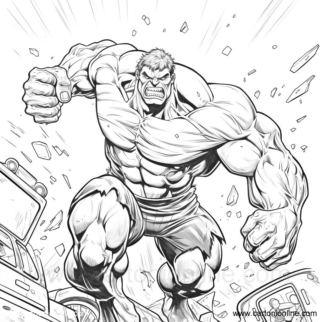 Desenho 41 de Hulk para imprimir e colorir