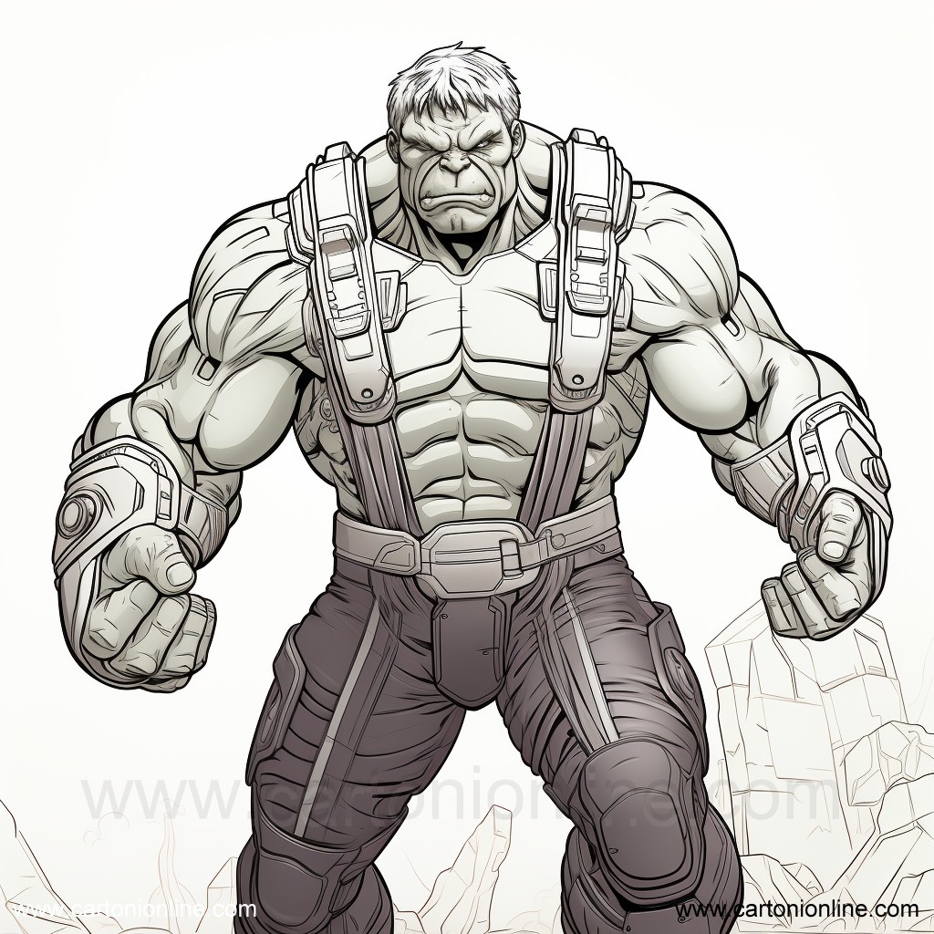 Dibujo 43 de Hulk para imprimir y colorear
