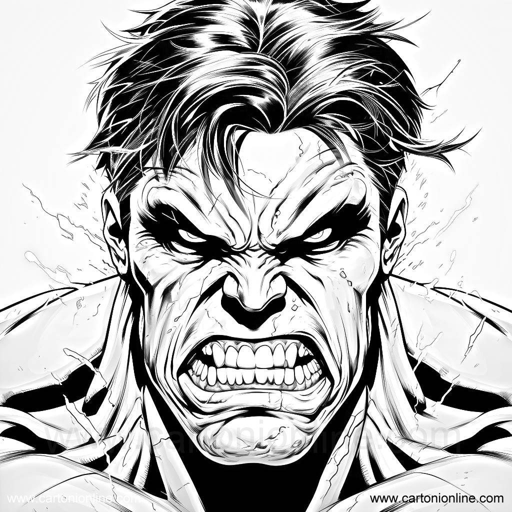 Desenho 44 de Hulk para imprimir e colorir
