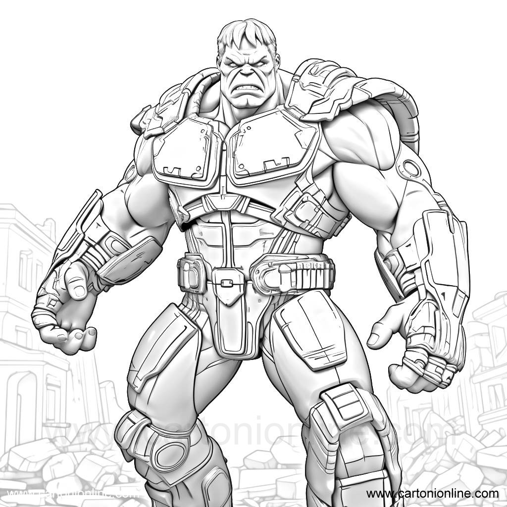 Dibujo 46 de Hulk para imprimir y colorear