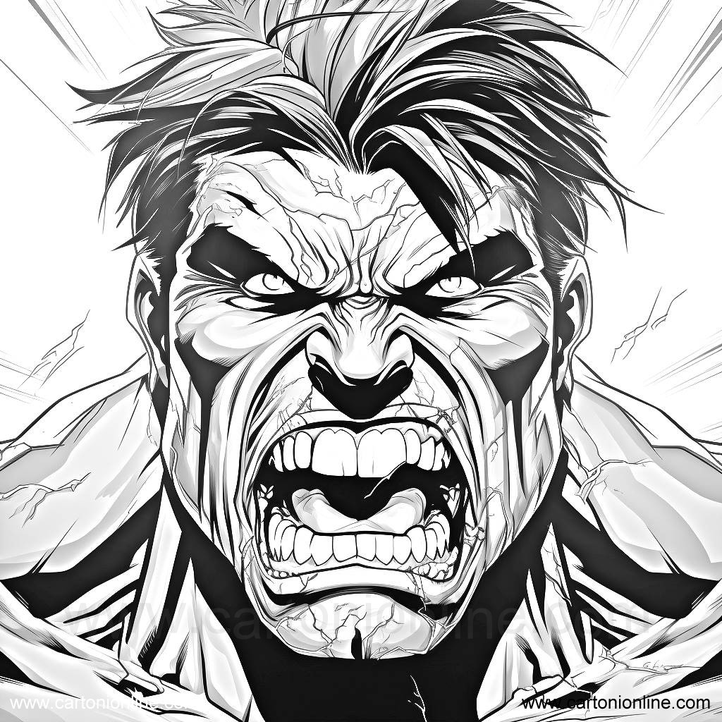 Dibujo 47 de Hulk para imprimir y colorear
