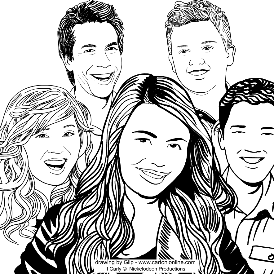 Drawing of  iCarly coloring page to print and coloring