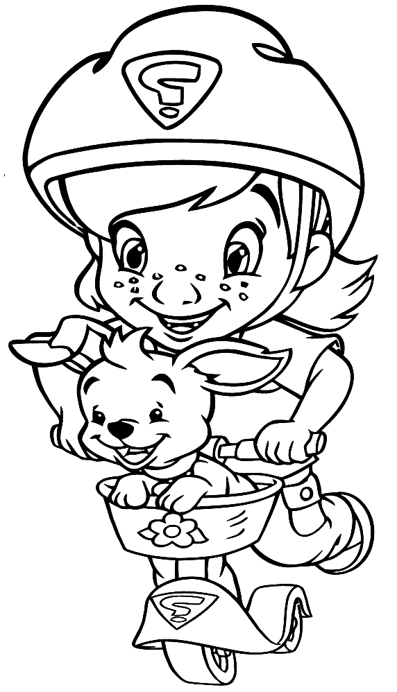 Desen de Darby și Buster pe o bicicletă de la prietenii mei Tigger și Pooh pentru a imprima și colora