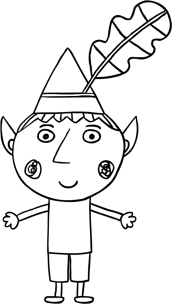 Dibujo de Ben elfo (El pequeño reino de Ben y Holly) para imprimir y colorear