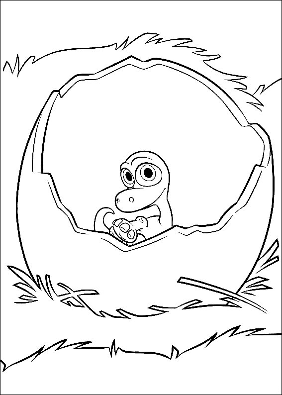 Drawing of the birth of Arlo from the egg to print and color