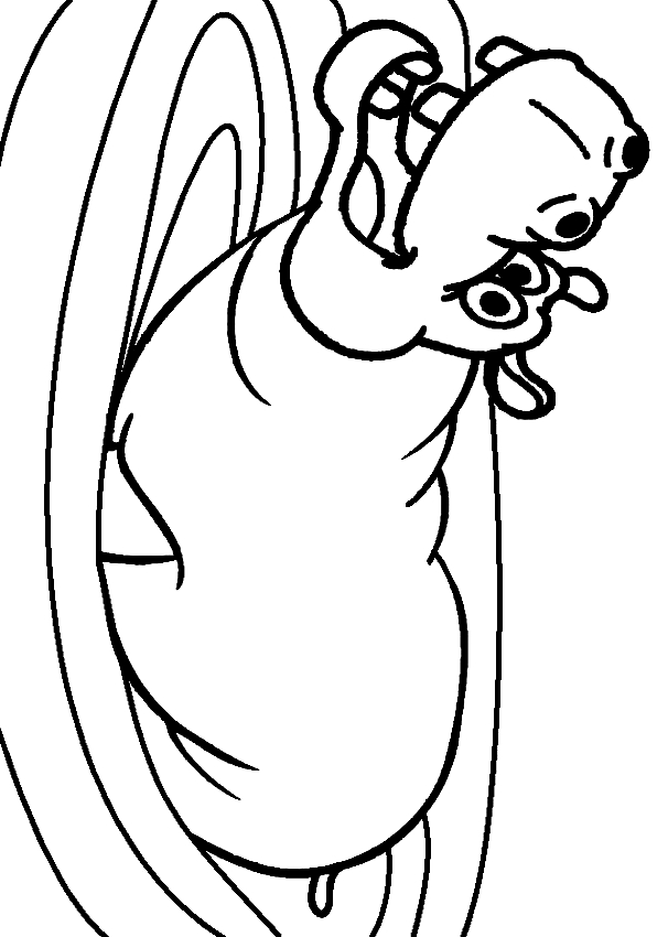 Drawing 1 from Hippopotamuses coloring page to print and coloring