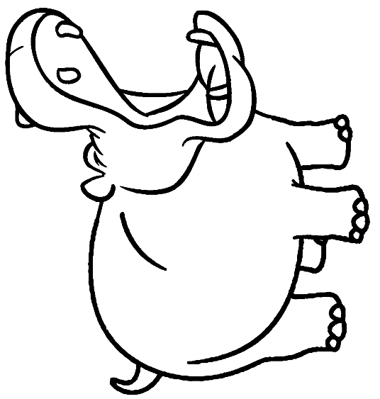 Coloriage 23 des Hippopotames  imprimer et colorier