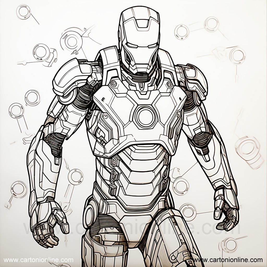 Disegno 09 di Iron-Man da stampare e colorare