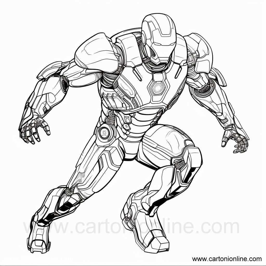 Dibujo 12 de Iron-Man para imprimir y colorear