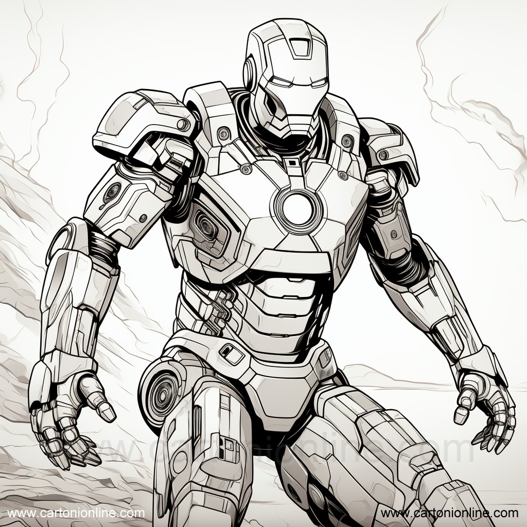 Dibujo 13 de Iron-Man para imprimir y colorear