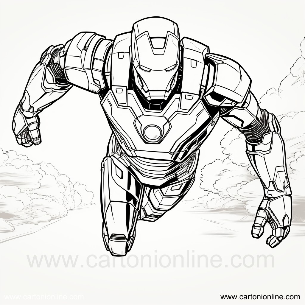 Dibujo 14 de Iron-Man para imprimir y colorear