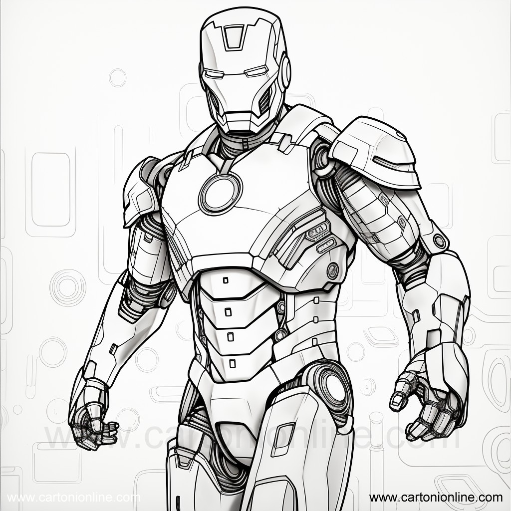 Coloriage 16 de Iron-Man  imprimer et colorier