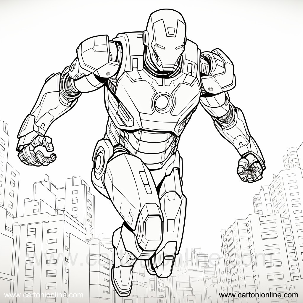 Coloriage 17 de Iron-Man  imprimer et colorier