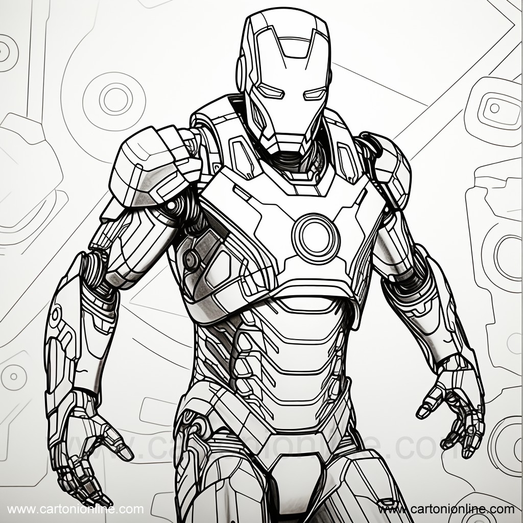 Coloriage 19 de Iron-Man  imprimer et colorier