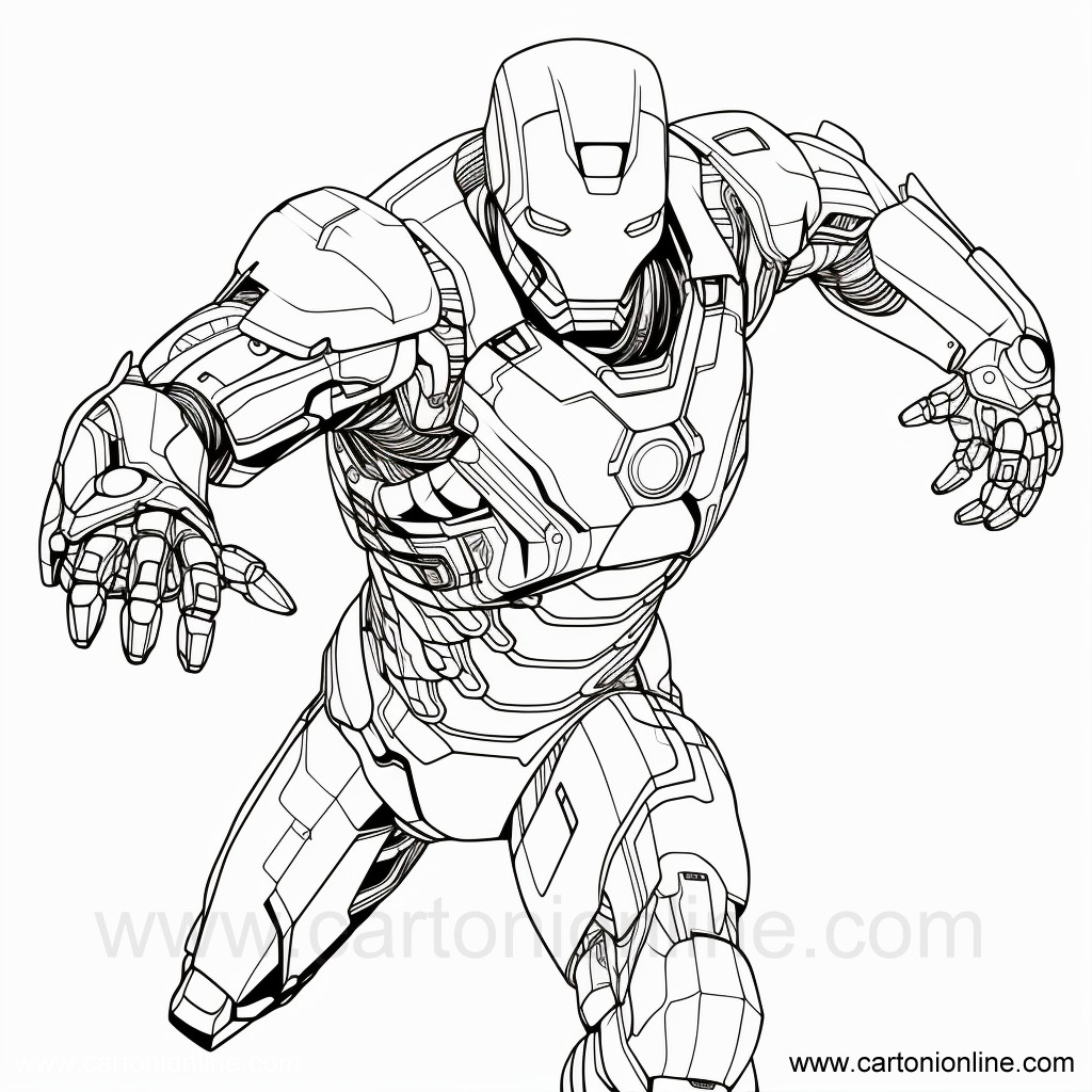 Desenul 22 al lui Iron-Man de imprimat și colorat