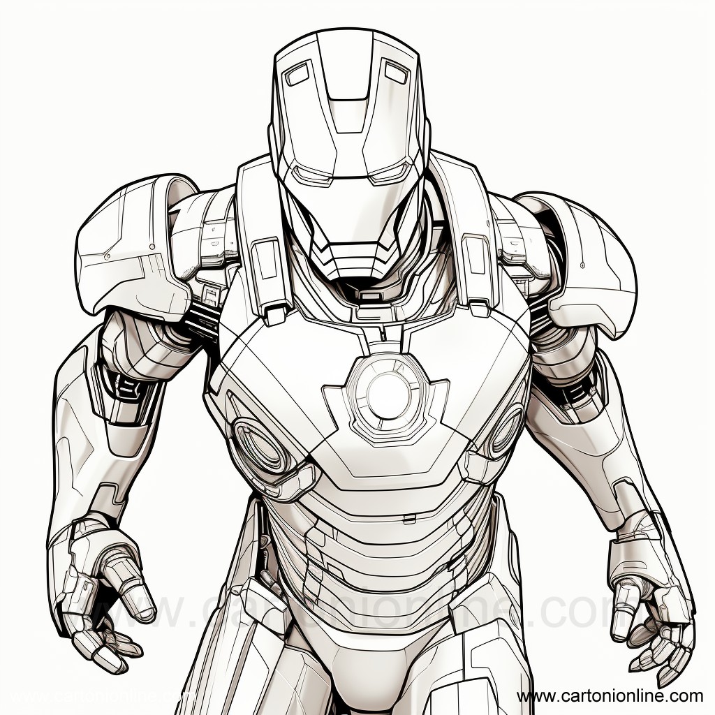 Desenul 23 al lui Iron-Man de imprimat și colorat