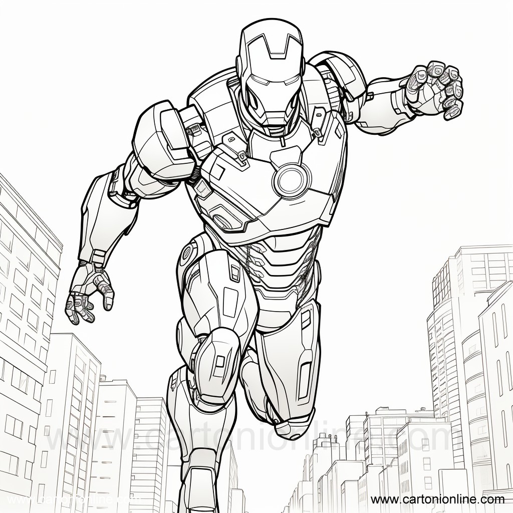 Coloriage 27 de Iron-Man  imprimer et colorier
