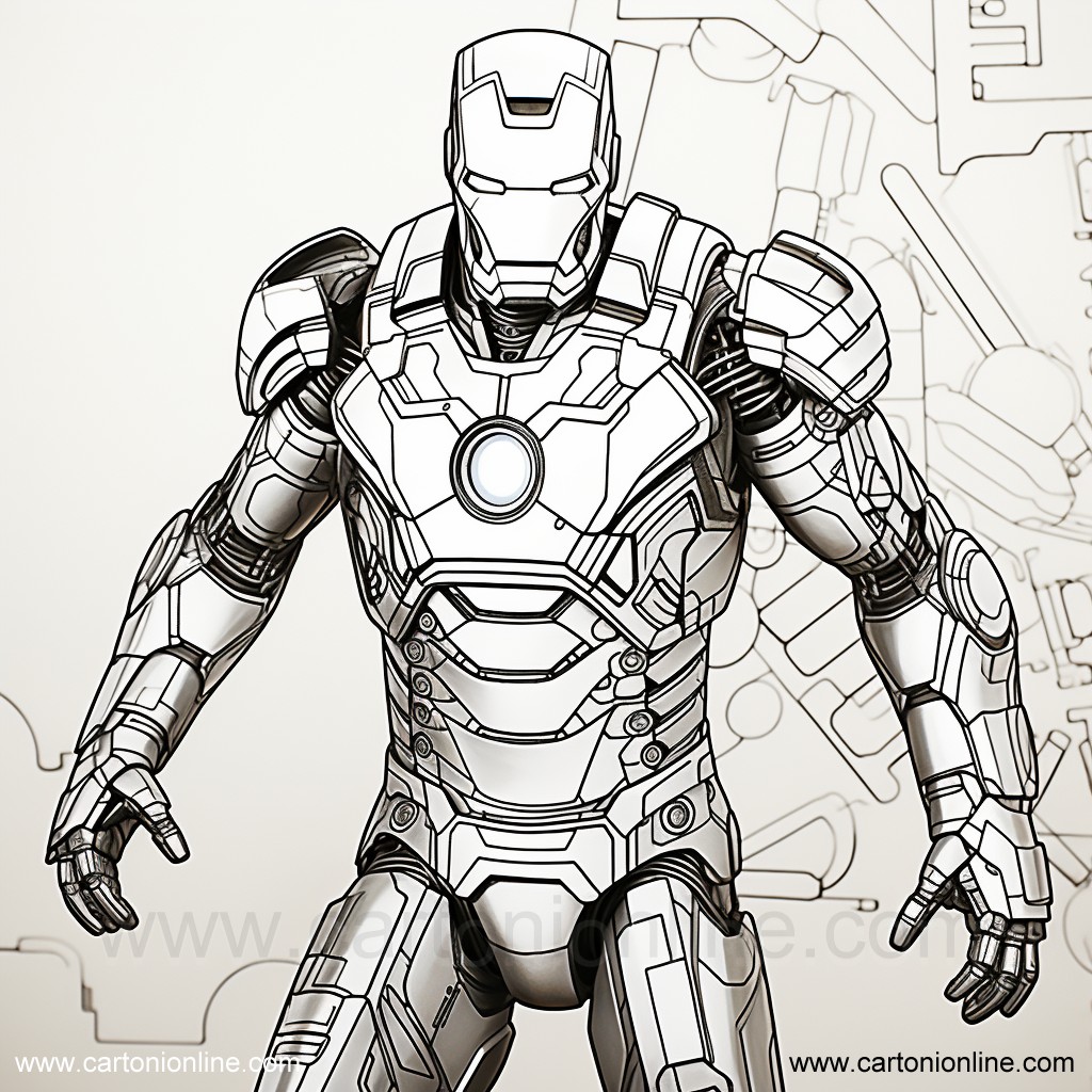 Coloriage 29 de Iron-Man  imprimer et colorier