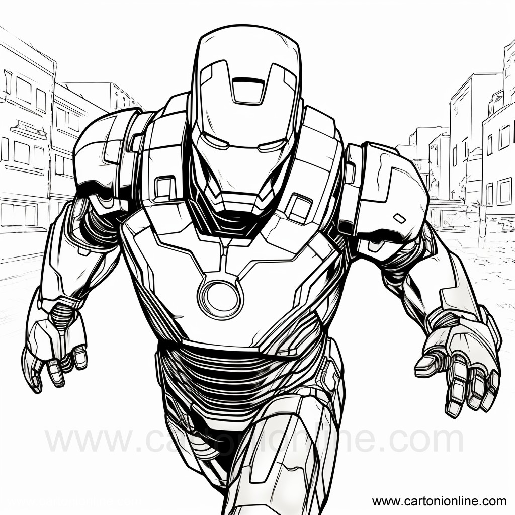Dibujo 34 de Iron-Man para imprimir y colorear
