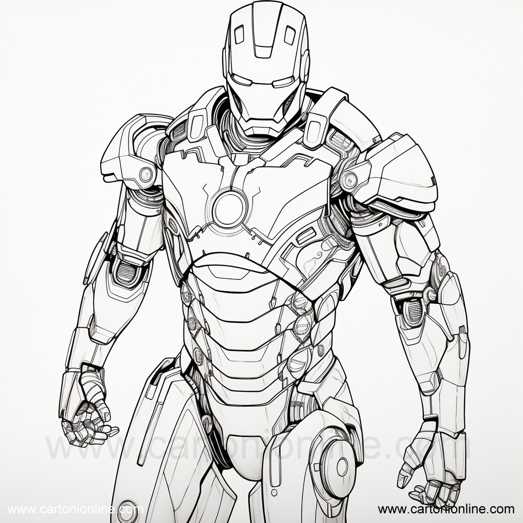 Ritning 36 av Iron-Man för att skriva ut och färglägga