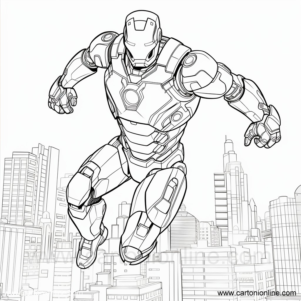 Dibujo 37 de Iron-Man para imprimir y colorear
