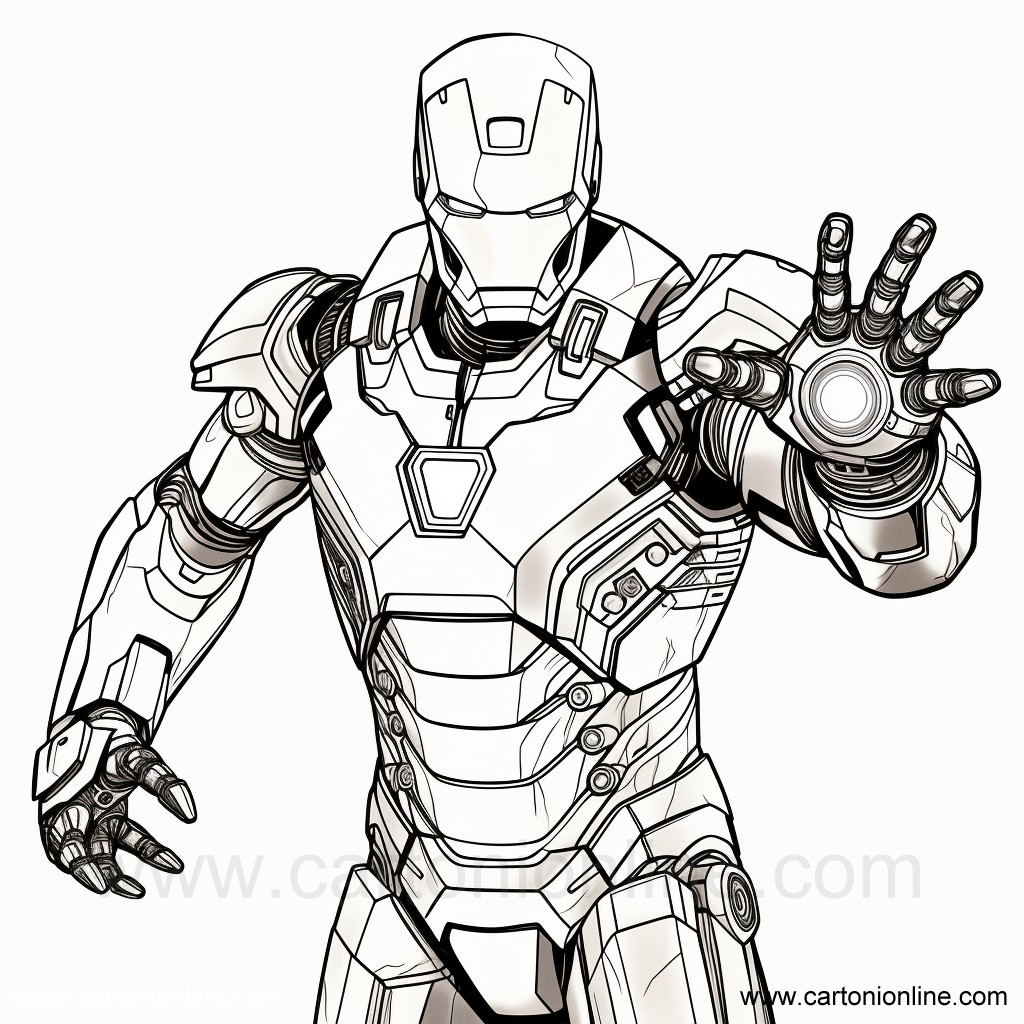 Dibujo 40 de Iron-Man para imprimir y colorear