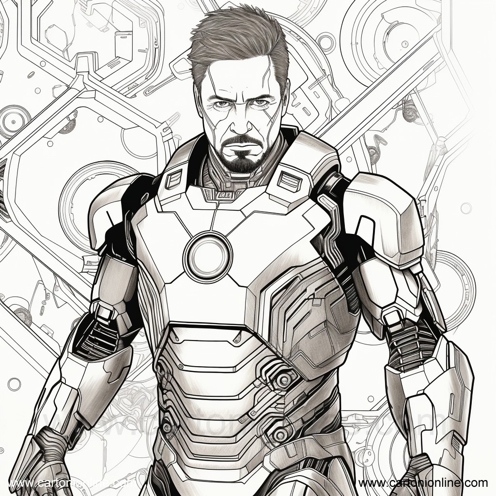 Dibujo 41 de Iron-Man para imprimir y colorear