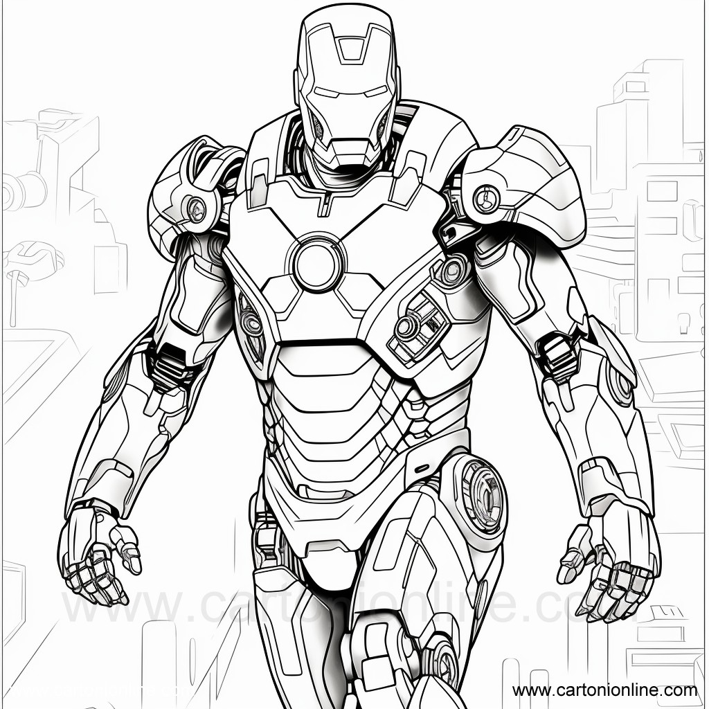 Coloriage 46 de Iron-Man  imprimer et colorier
