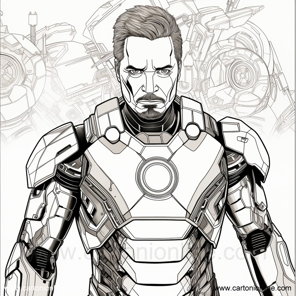 Coloriage 01 de Iron-Man  imprimer et colorier