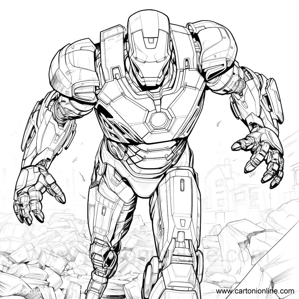 Dibujo 03 de Iron-Man para imprimir y colorear