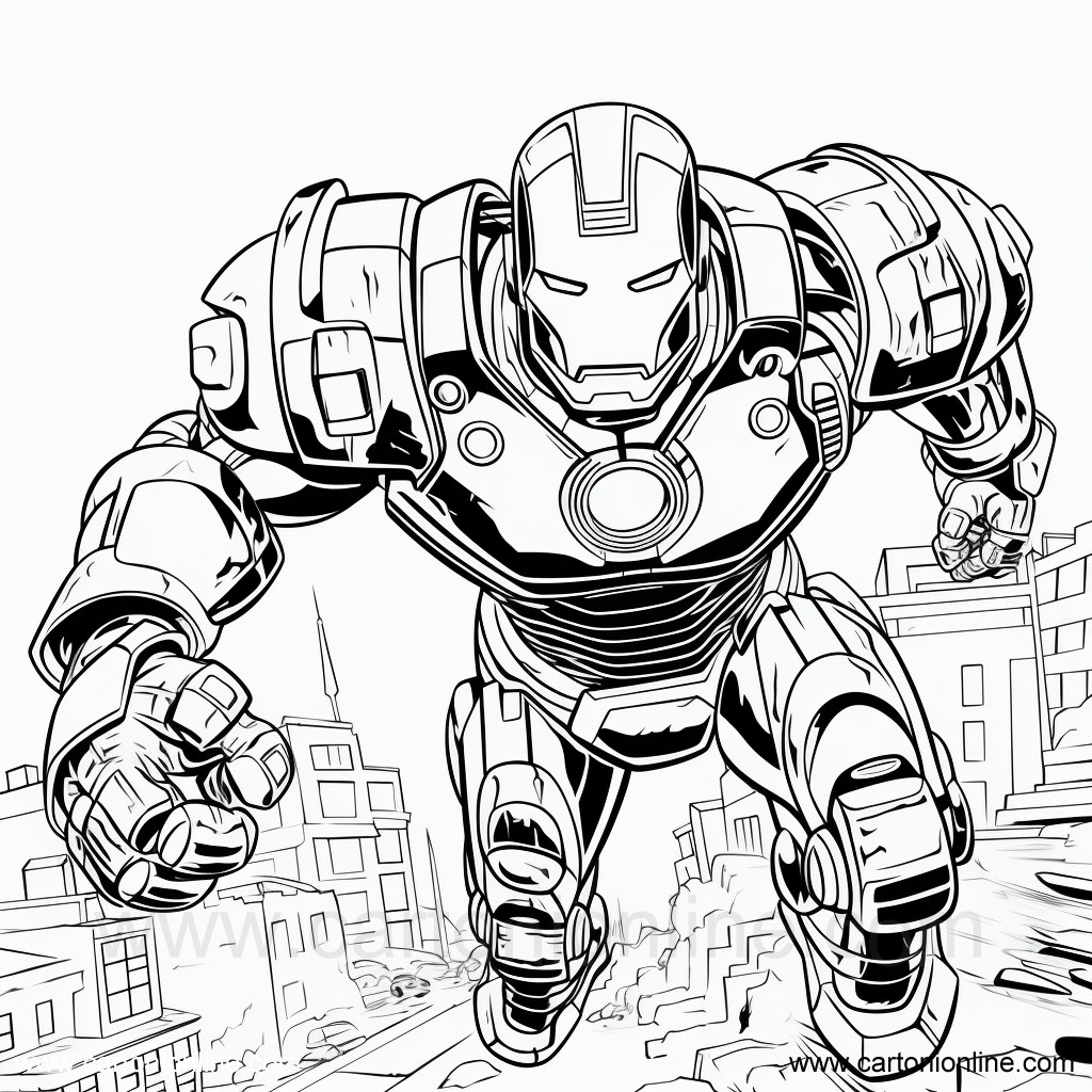 Coloriage 04 de Iron-Man  imprimer et colorier