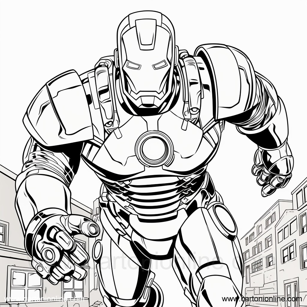 Disegno 06 di Iron-Man da stampare e colorare