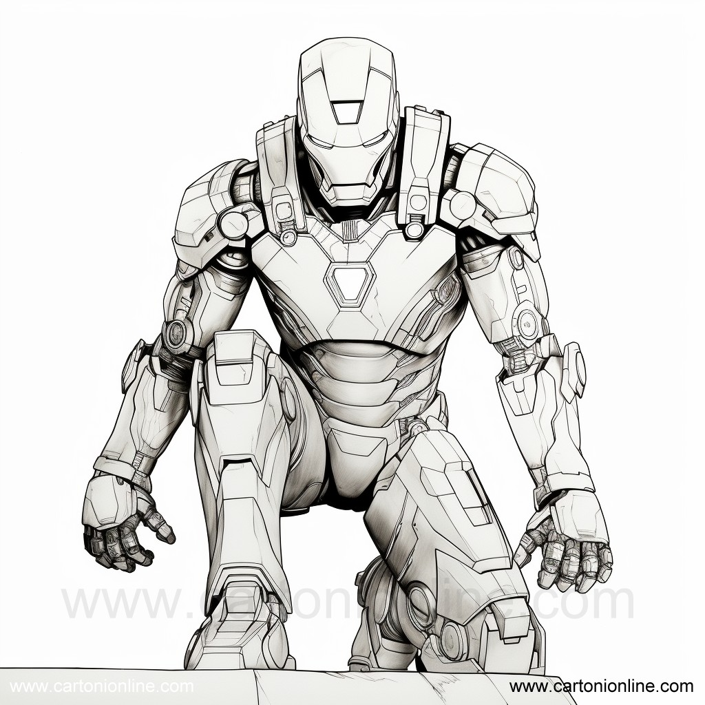 Dibujo 08 de Iron-Man para imprimir y colorear