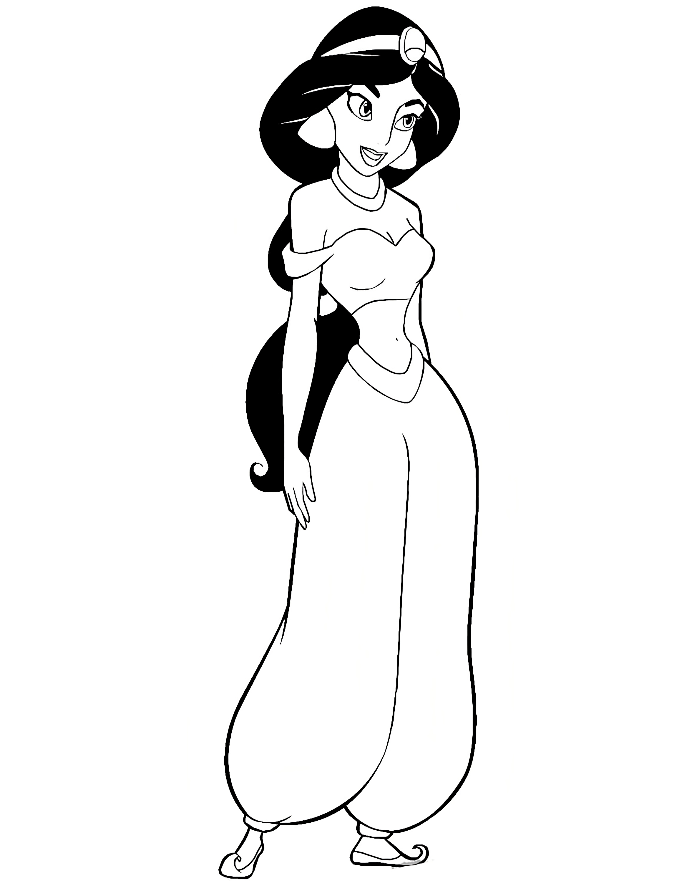 Dibujo 11 de Jasmine para imprimir y colorear