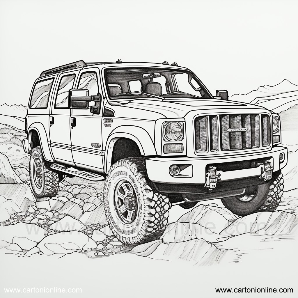 Disegno 01 di Jeep da stampare e colorare