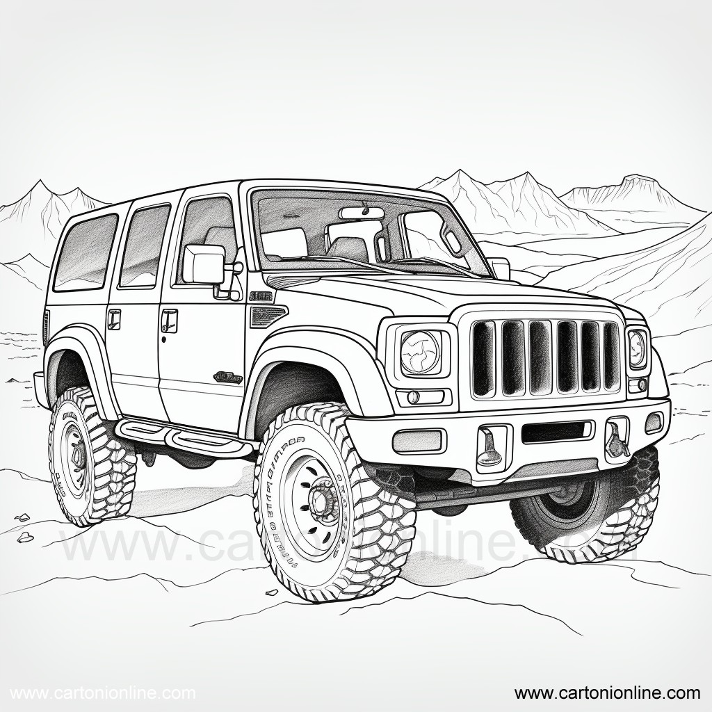 Disegno 02 di Jeep da stampare e colorare