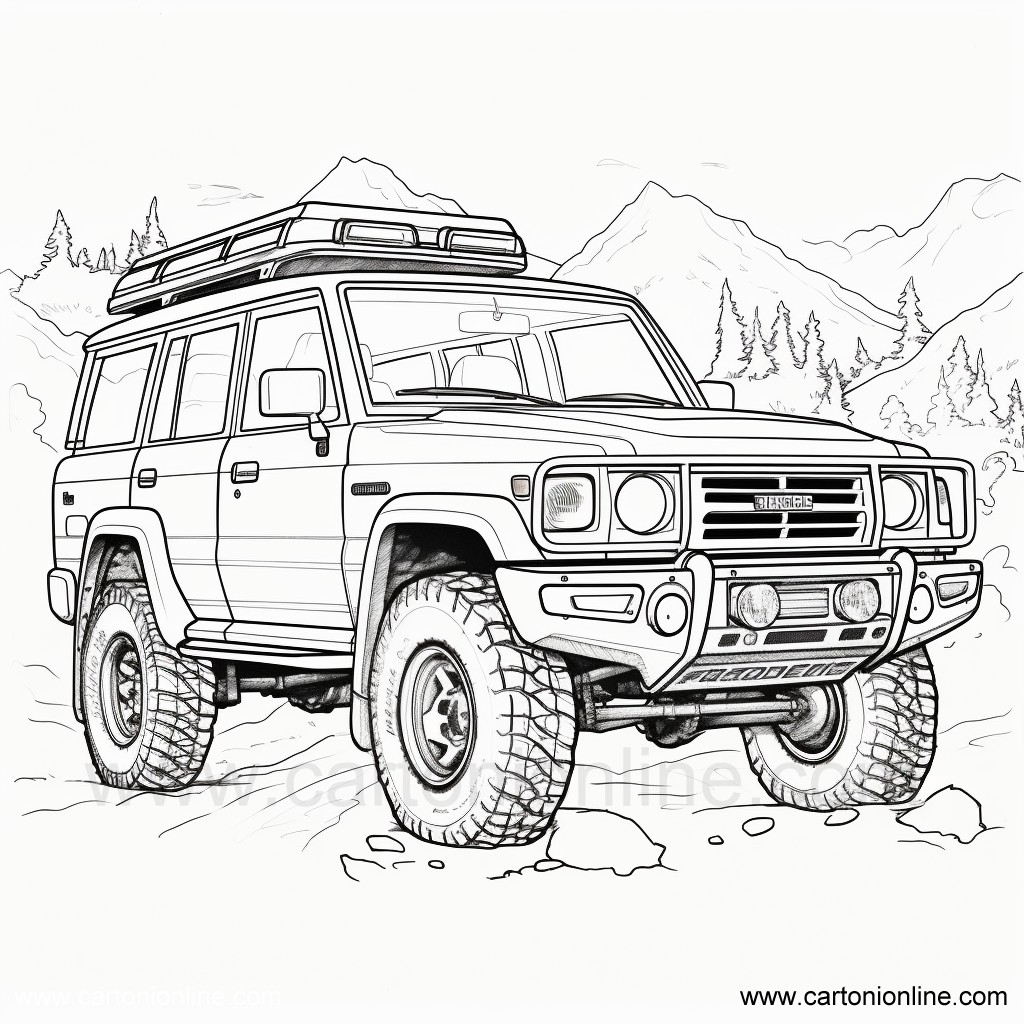 Disegno 04 di Jeep da stampare e colorare