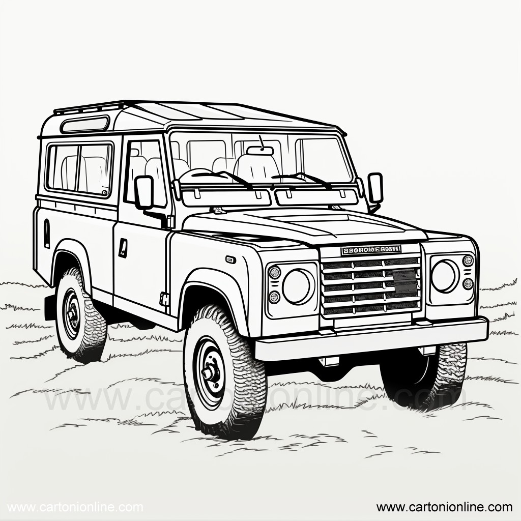 Desenho 06 de Jeep para imprimir e colorir