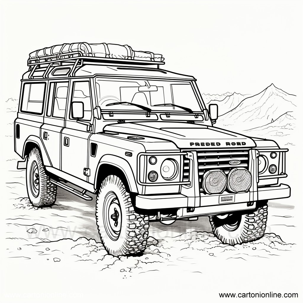 Desenho 14 de Jeep para imprimir e colorir