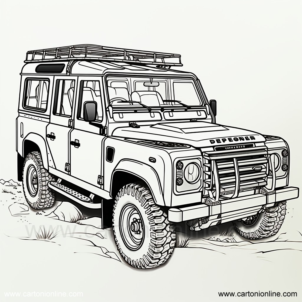 Desenho 16 de Jeep para imprimir e colorir