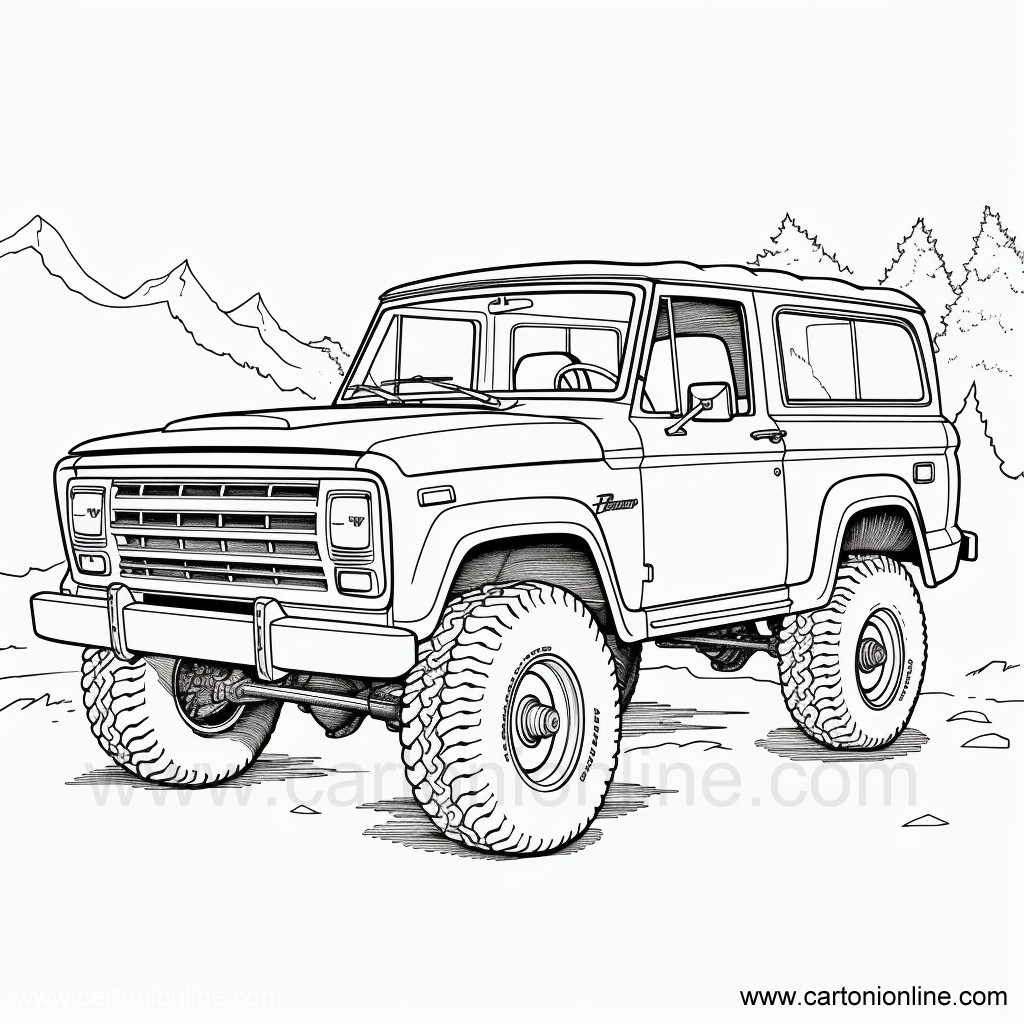 Desenho 17 de Jeep para imprimir e colorir