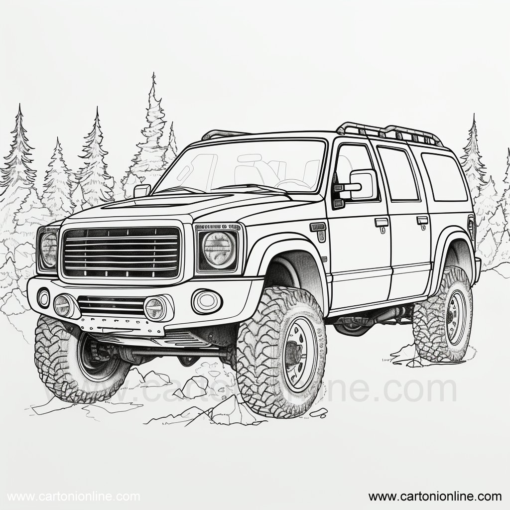 Desenho 21 de Jeep para imprimir e colorir