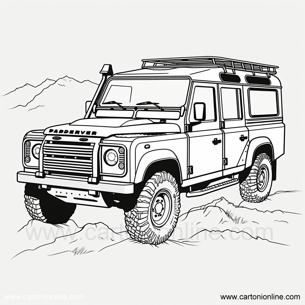 Desenho 26 de Jeep para imprimir e colorir