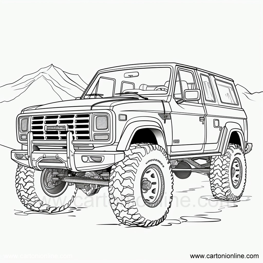 Desenho 27 de Jeep para imprimir e colorir