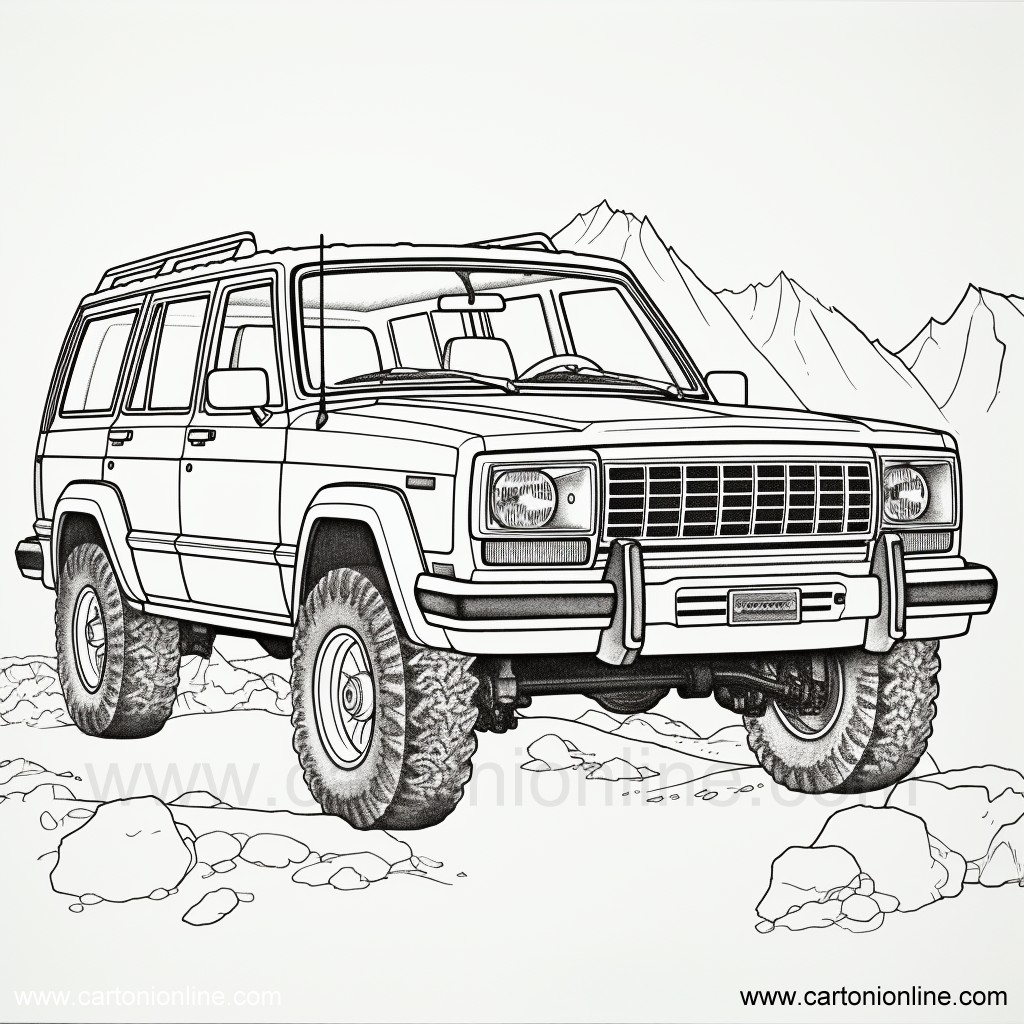 Desenho 30 de Jeep para imprimir e colorir