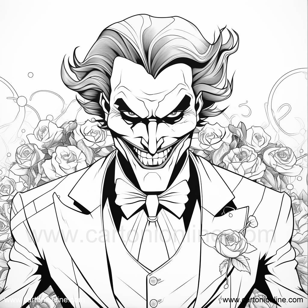 Dibujo 03 de Joker para imprimir y colorear
